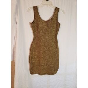 Women's Area Code Gold Shimmer Bodycon Dress Size M